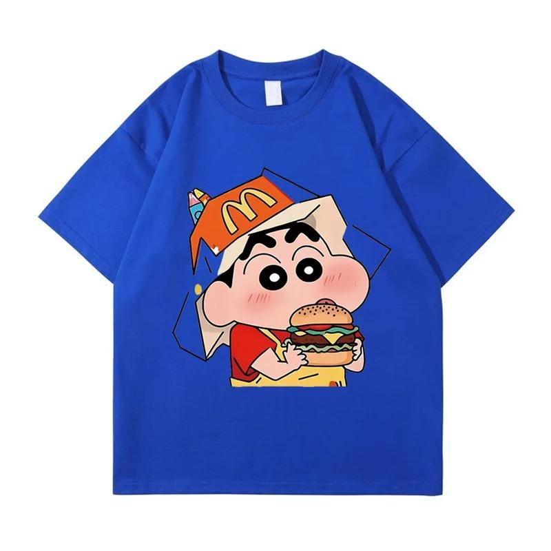 2026 Summer Fashion Crayon Shin Printed Casual Women's T-Shirt Short Sleeve Street Y2k Harajuku Loose T-Shirt Ladies Kawaii Top