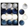 12pcs/SET 6cm Velvet Christmas Balls Set Plastic Festival Christmas Flocking Balls Pendant Velvet Red Green