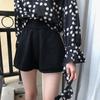 Koreanische Version Schlankmachende Lockere High Waist Heißpants A-Linie Weites Bein Gestrickte Shorts für Damen Vielseitige Oberbekleidung Lässige Hosen