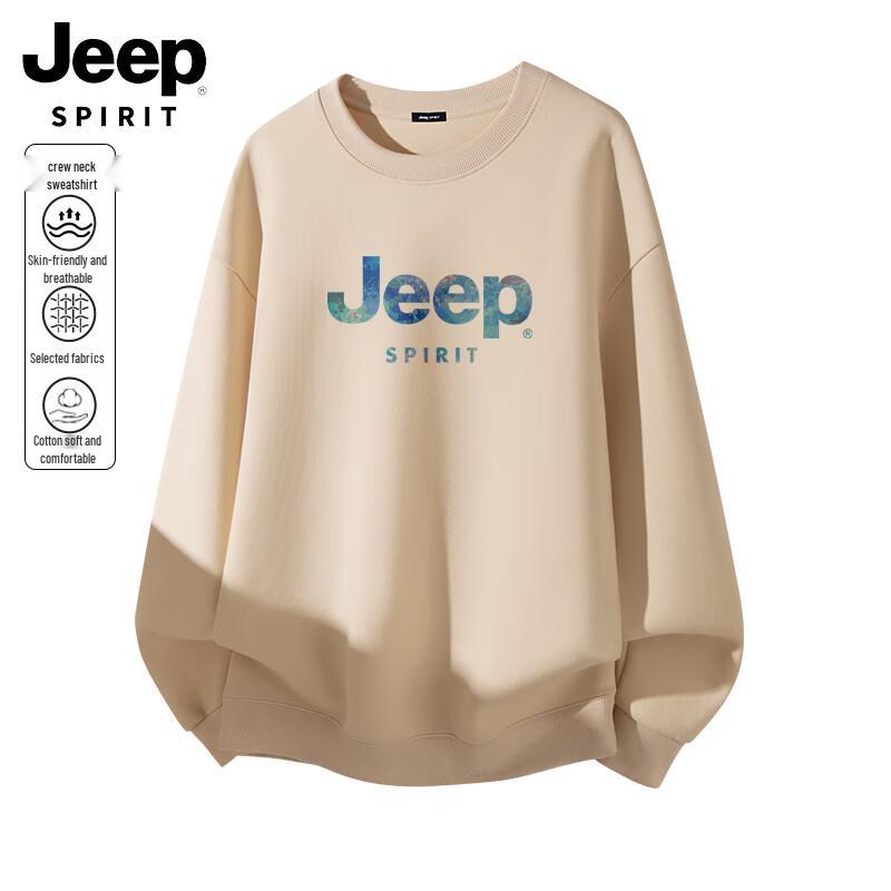JEEP SPIRIT Men's Casual Logo Print Crewneck Sweatshirt