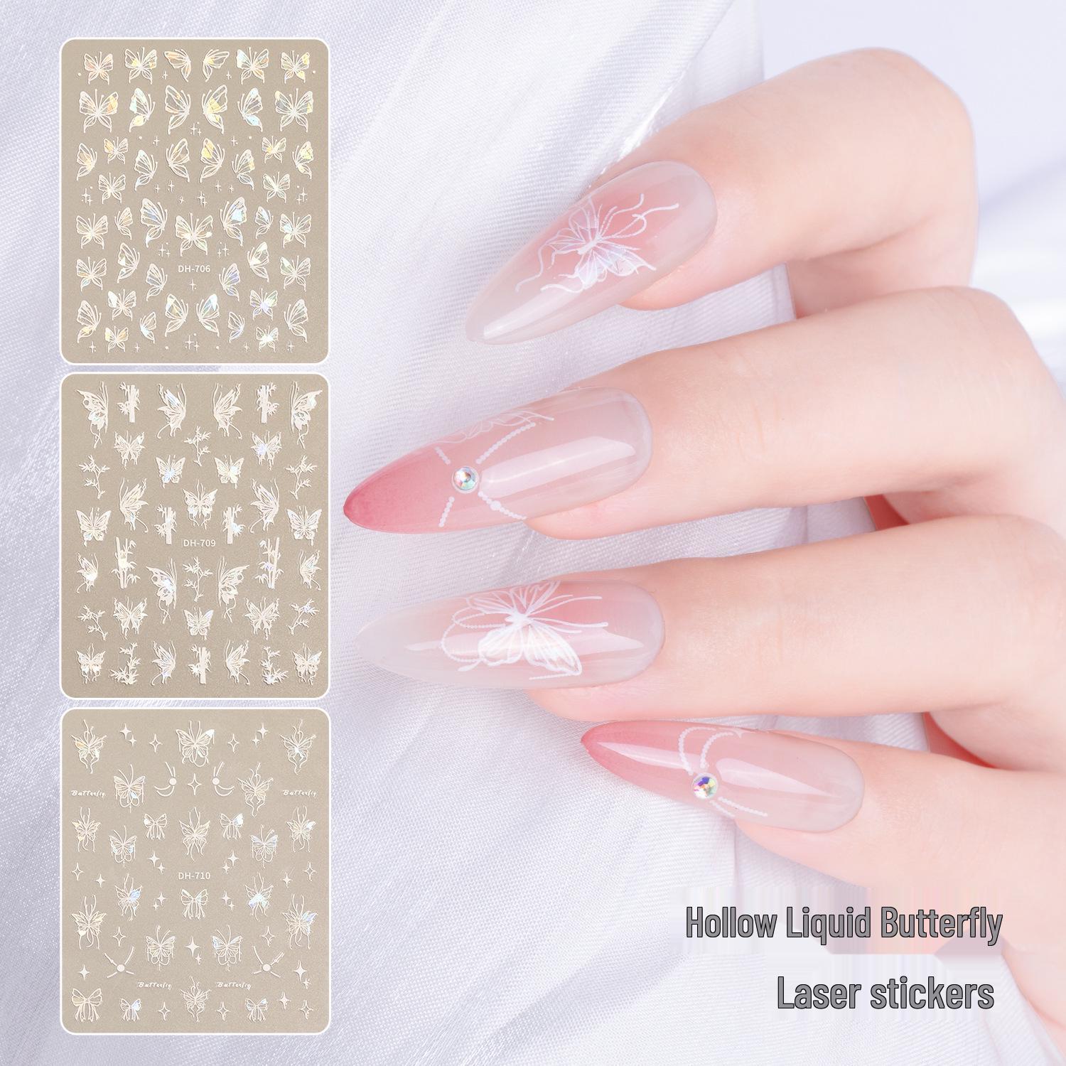

Xiaohongshu Aurora Butterfly Adhesive Nail Stickers