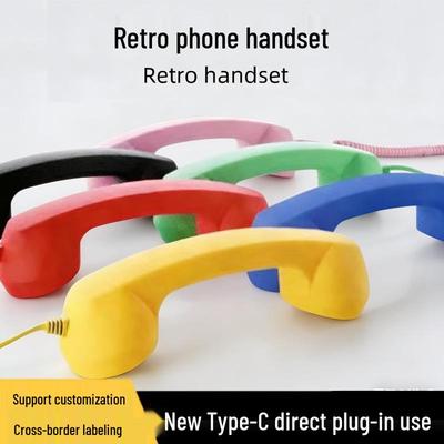 Retro Style Type-C Mobile Phone Handset - Plug and Play Fashion Telephone Headset