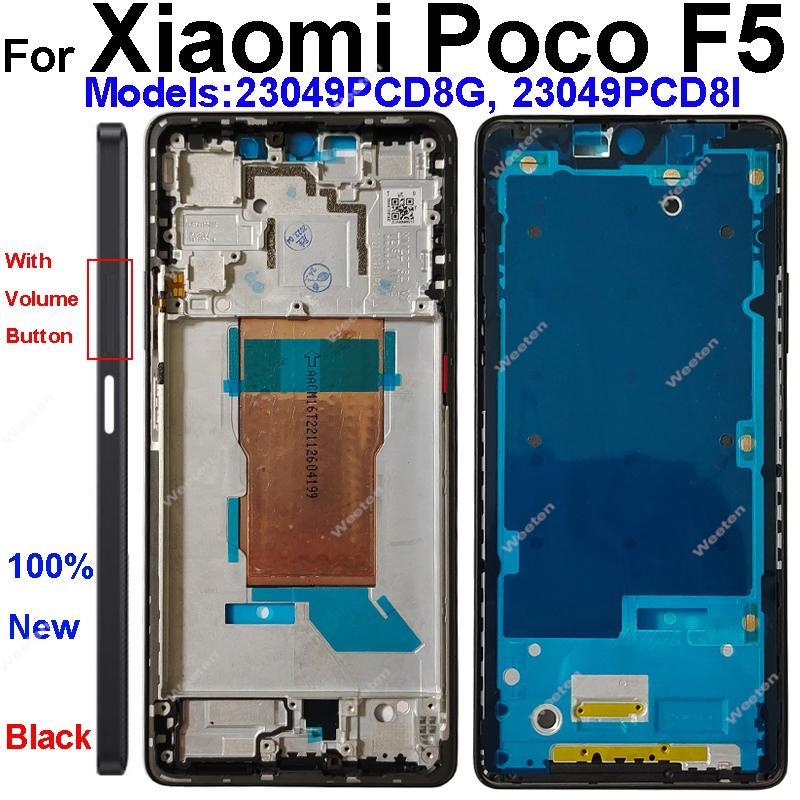 Mittelrahmen Gehäuse für Xiaomi Poco F5 Poco F5 Mittelrahmen Halter Abdeckung mit Linsenrahmen Lautstärketaste Ersatz Reparaturteile