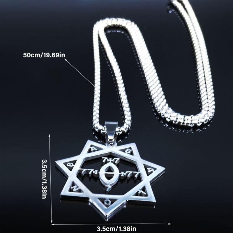 Stainless Steel Necklace for Women Silver Color Pendant Jewelry 50cm Chain Accessory for Wedding or Party Supplies