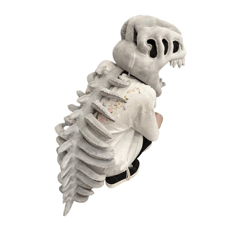 Funny Skull Costume Hat With Removable Dinosaur Skeleton Face Masks Perfect For Cosplay And Birthday Celebration