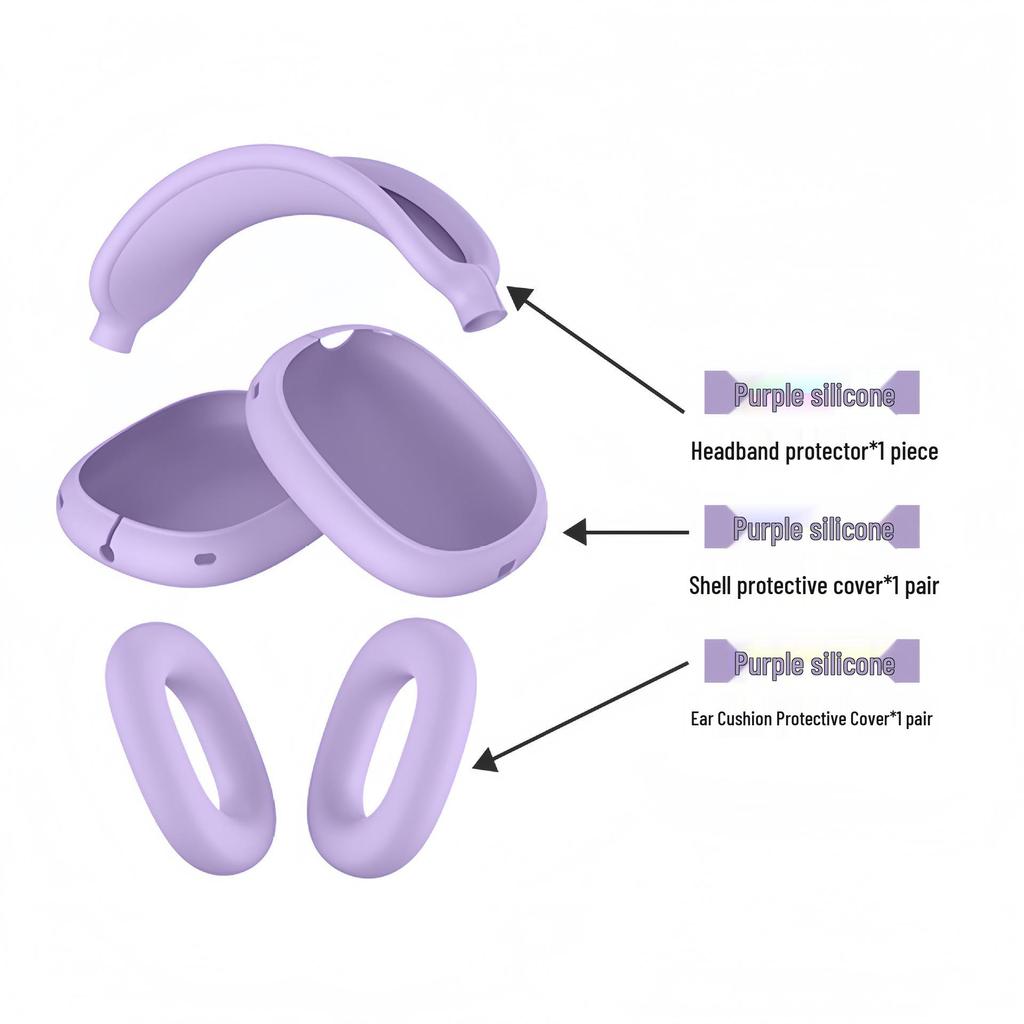 AirPods Max Silicone Protective Case: Soft Headphone Shell for Bluetooth Earphones