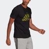 adidas T-shirty Męskie Czarne Okrągły Dekolt Umiarkowany Prosty Krój GL2399