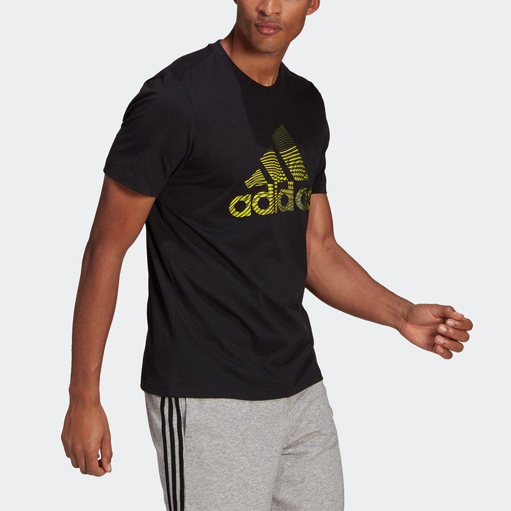 adidas T-shirty Męskie Czarne Okrągły Dekolt Umiarkowany Prosty Krój GL2399