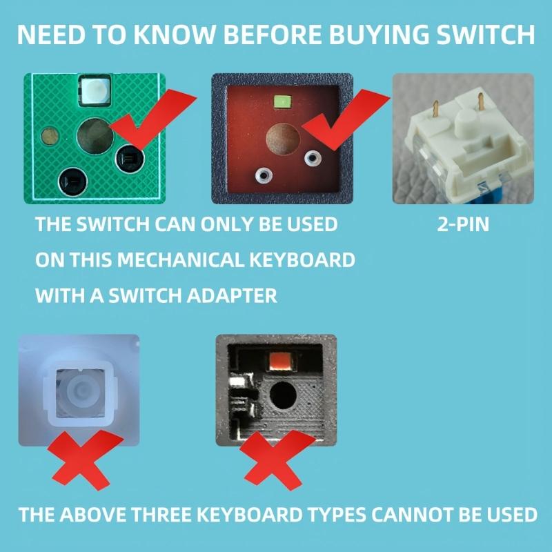 Metal Plastic Composite Linear Switches For Mechanical Keyboards With Hot Swap Function Black Red Brown Blue Option