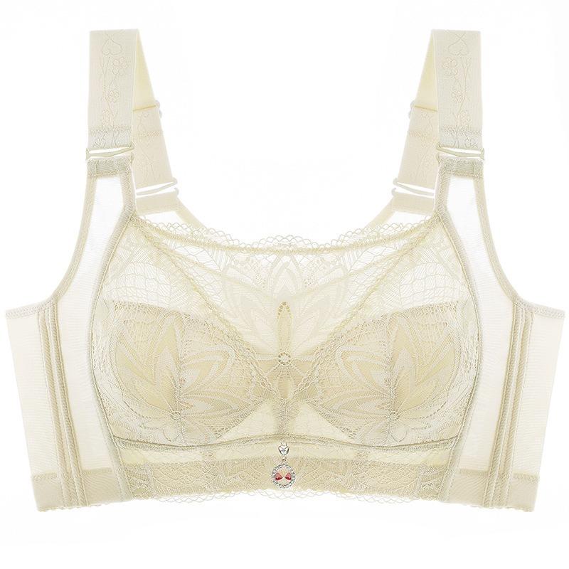 Women Thin Lace Backless No Wire Push Up Bra For Large Bust