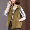 Damen Kurze Kapuzenweste Reißverschluss Ärmellos Gilet Lässig Locker Frühling Herbst Weste Mit Taschen