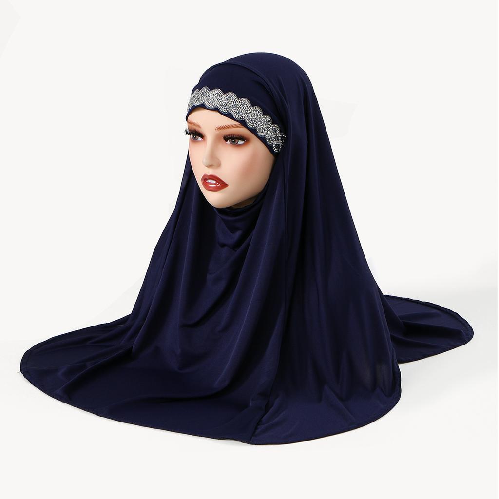 Rutschfester Muslimischer Schal Vollständige Bedeckung Hijab Bequem Premium-Stoff Elastischer Rand Feuchtigkeitsableitend Atmungsaktiv Einfach zu Befestigen