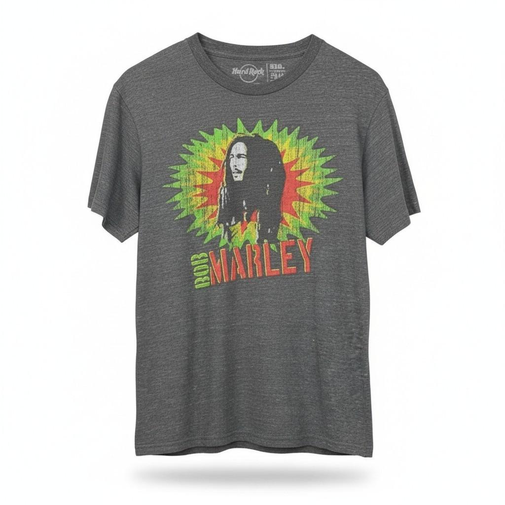 Hard Rock Cafe T-Shirt Bob Marley Singapore Signature Series Grey Size S A39 XXXXL