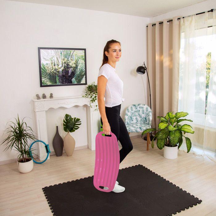 Relaxdays Planche d’équilibre Twist Board Balance Board entraînement fitness muscles abdos jambes 150 kg, rose