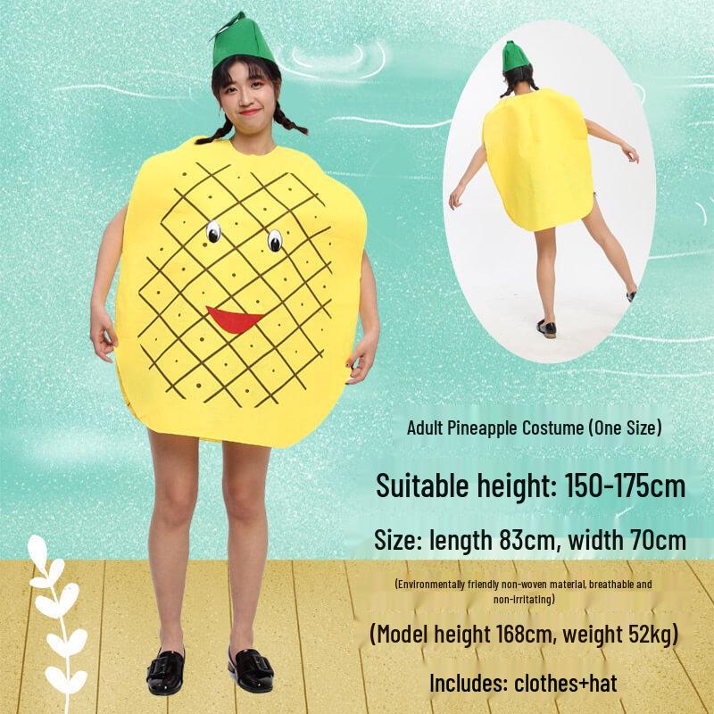 

Экологичный костюм ручной работы «Фрукты и овощи» для взрослых для дневных выступлений One Size