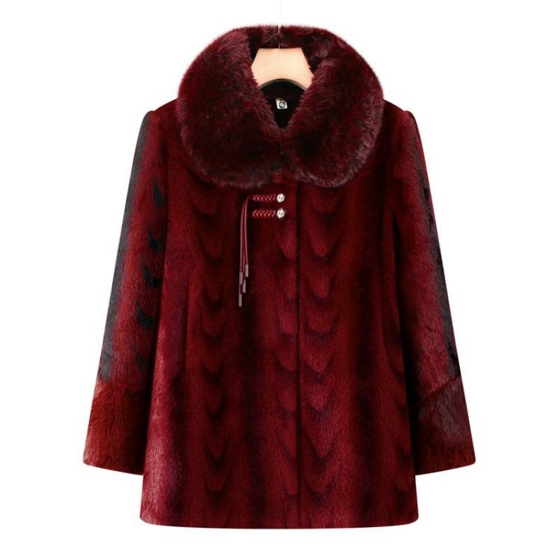

Женское норковое бархатное пальто зимнее бархатное пальто благородное пальто из искусственного меха широкое хлопковое пальто 6XL [Recommended 160-82.5kg] бордовый