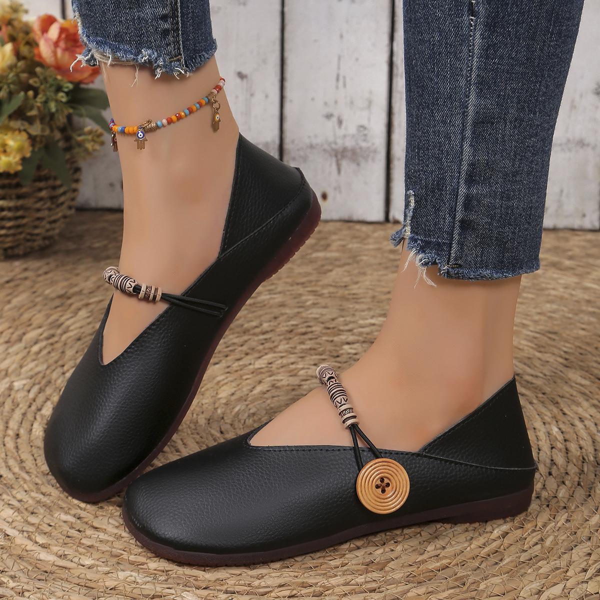 

модные летние новые популярные женские туфли на плоской подошве с круглым носком на плоской подошве для женщин, туфли на платформе, нескользящие мокасины с пряжкой на ремне 41 чёрный