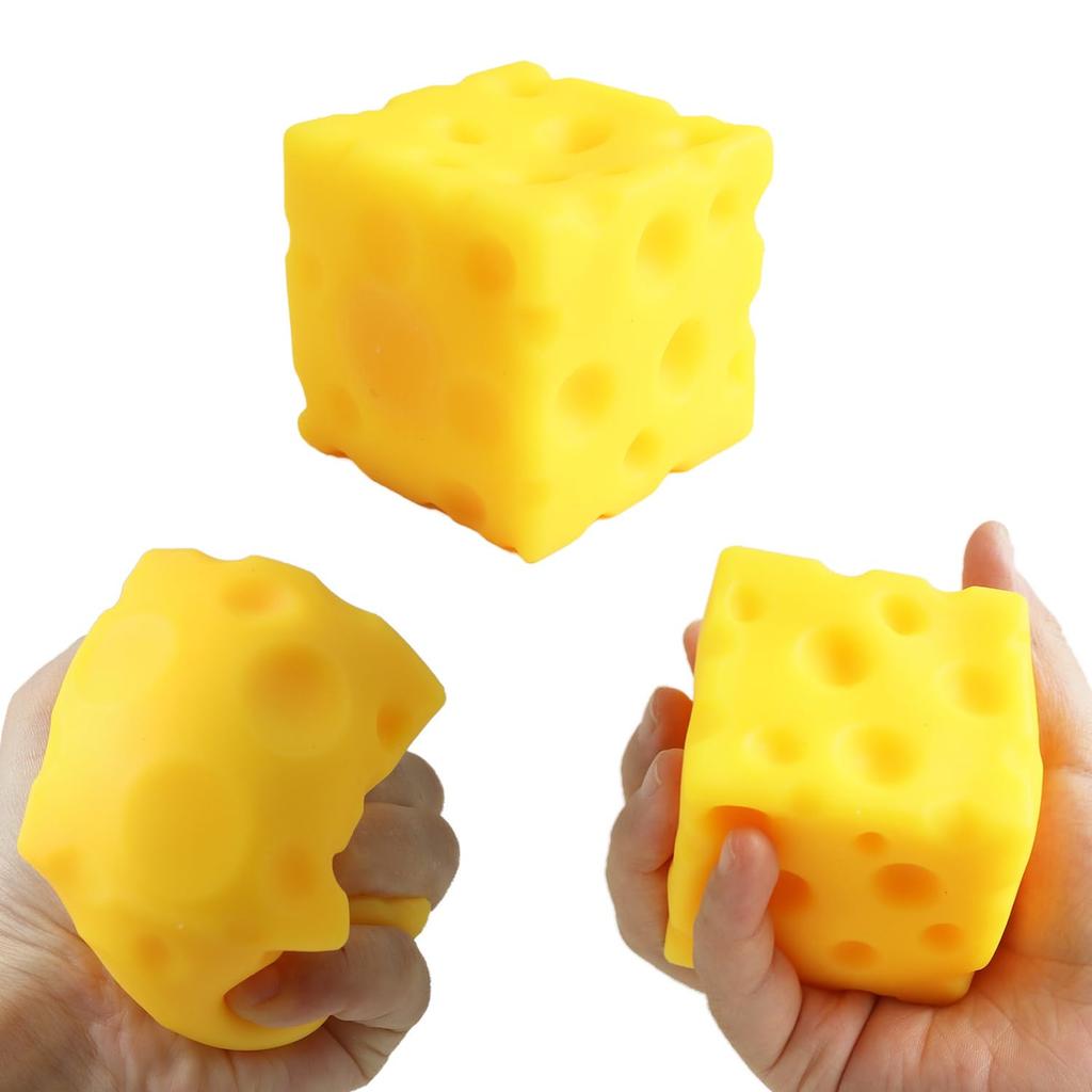 Simulated Cheese Squishy: Realistic Food Shapeable Ball, Creative Office Desk Ornament, Sensory Fidget For Anxiety Relief