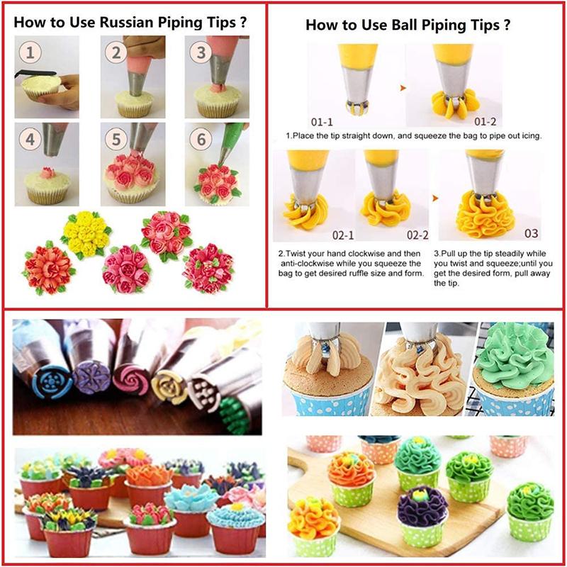 135pcs Cake Decorating Tools Spatula Kit Bakeware Pastry Tools Cake Design Accessories Piping Bag Dress Nozzles Set Icing Socket