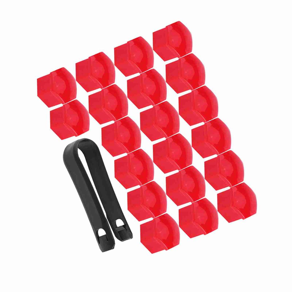 20Pcs Wheel Hub Covers Lug Nut Bolt Screw Cover Tyre Protection Cap Universal Red