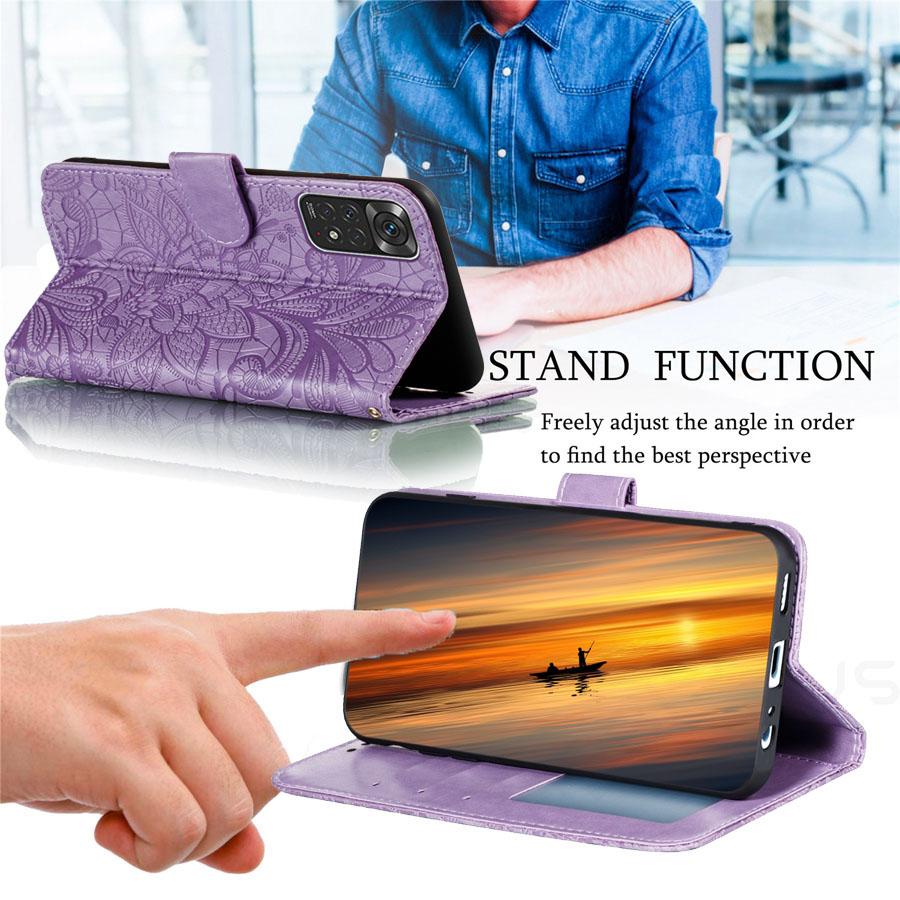 Flower Flip Book Stlye Leather Case For Xiaomi Redmi Note 11 Pro 12 10 Redmi 10C 11A 10A Mi 11 Lite 11T Poco X4 Pro 5G Cover M4