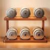 Versatile 2-Tier Wooden Storage Rack for Kitchen & Tea Room - Countertop Organizer with Decorative Handles, Ideal for Spices