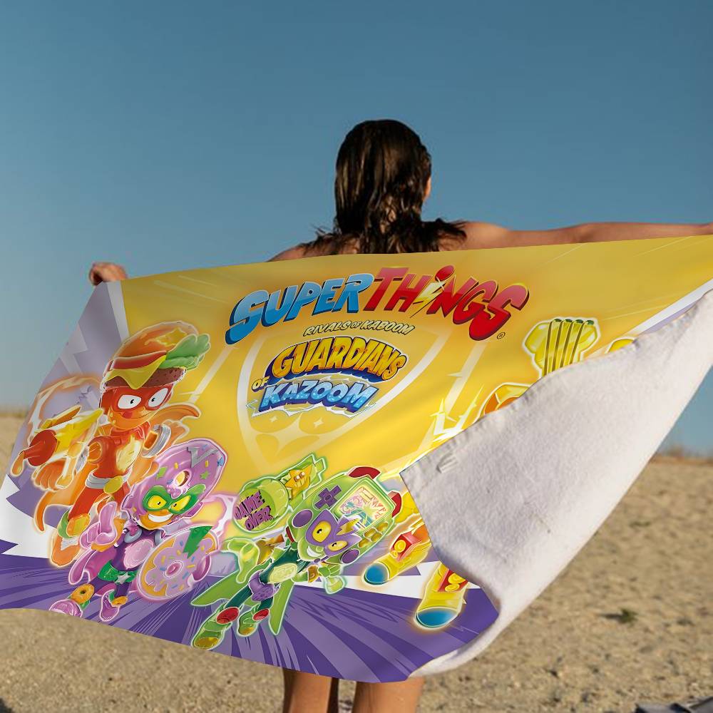 Cute Cartoon Super Zings Microfiber Blanket Quick Drying Beach Towels Oversized Printing Super Absorbent Pool Towel Blanket