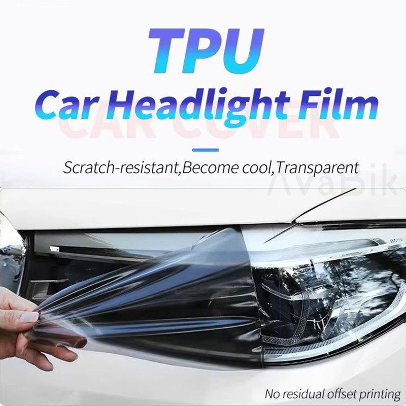 Car Front Light Transparent TPU Sticker Headlight Protective Film for Honda Fit Civic Accord CR-V Pilot HRV Odyssey Accessories