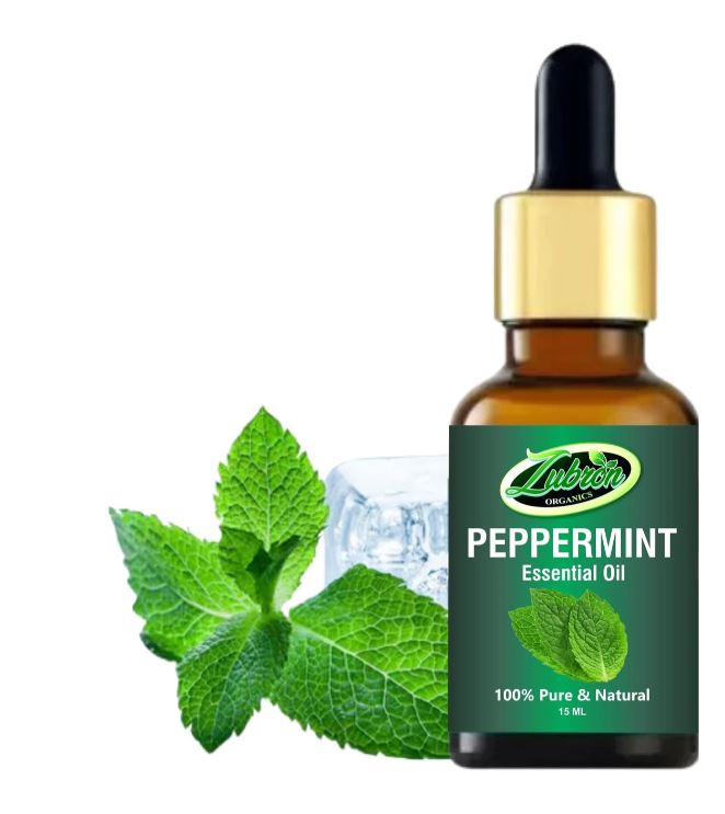 Zubron Organics 100% Natural & Organic, Peppermint Essential Oil for Skin and Hair (15 ml)
