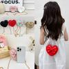 Solid Knot Butterfly Color Heart Shaped Children Crossbody Bag For Daily Use
