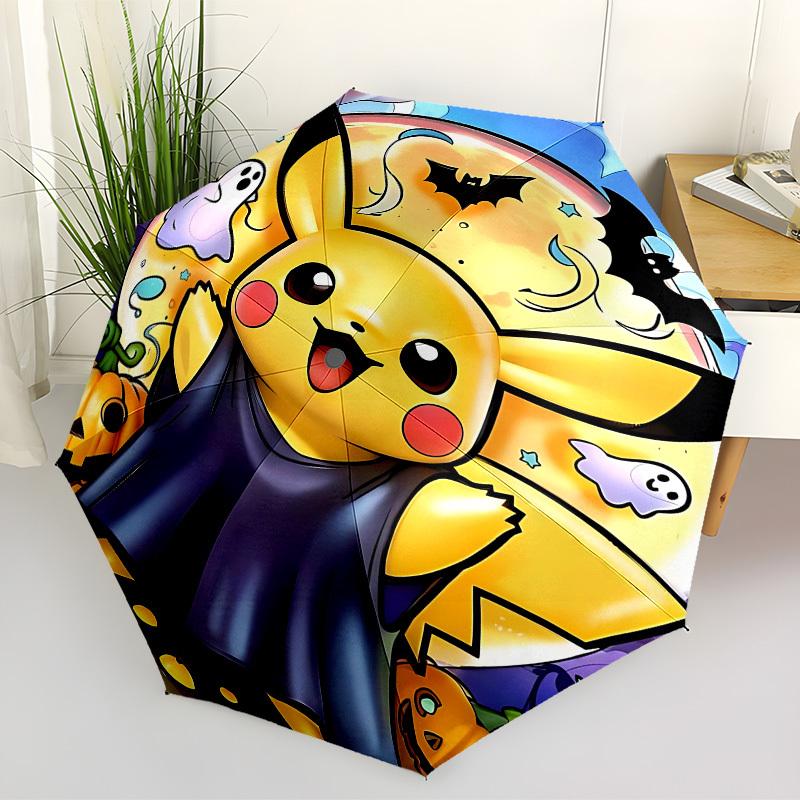 1pc Halloween Pikachu Automatic Open/Close Umbrella, Lightweight Design for Everyone, Halloween & Christmas Gifts - Ideal for Daily, Formal, Party Use