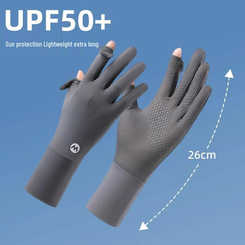 Eisseide Damen UV-Schutz Fingerlose Handschuhe - Atmungsaktiv, Dünn, Verlängert für Sommerliches Autofahren