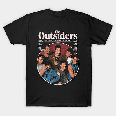 Men Black Print T-shirt The Outsiders, Greasers, Stay Gold Ponyboy No-Cut Transfer Paper Print Cotton Tshirt