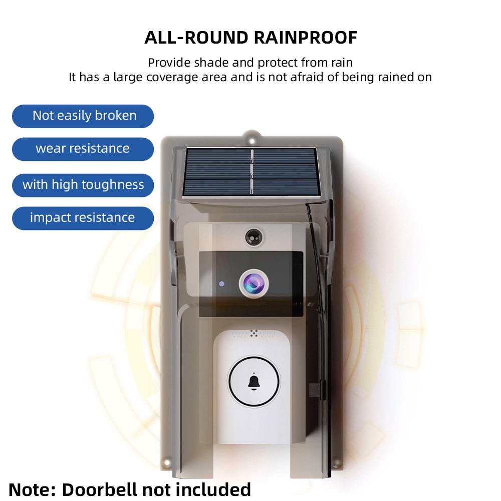 Kryt proti dešti na zvonek se solárním panelem Průhledný plastový chránič zvonku Štít Videotelefony