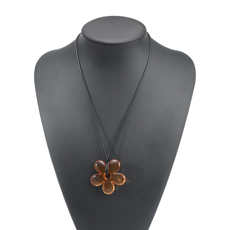 2026 Neue Sommer Trendige Harzblume Lange Halskette für Damen Minimalistisch Bunte Blumige Verstellbare Halskette Tägliche Wear Schmuck