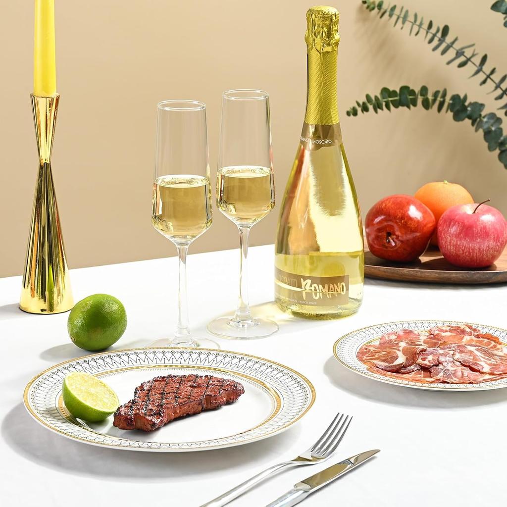 Champagnergläser Set mit 2 Stück, 250 ml, Elegante hohe Gläser für Hochzeiten, Geburtstage, Jubiläen