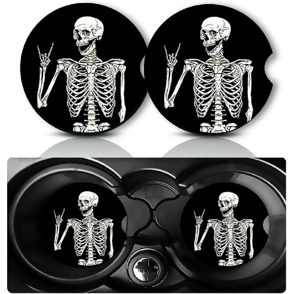 Car Coasters for Cup Holders,2 PCS Universal Non-Slip Black Leopard Print Car Coasters,2.75" Rubber Mat,Leopard Cars Accessories Cup Drink Holder
