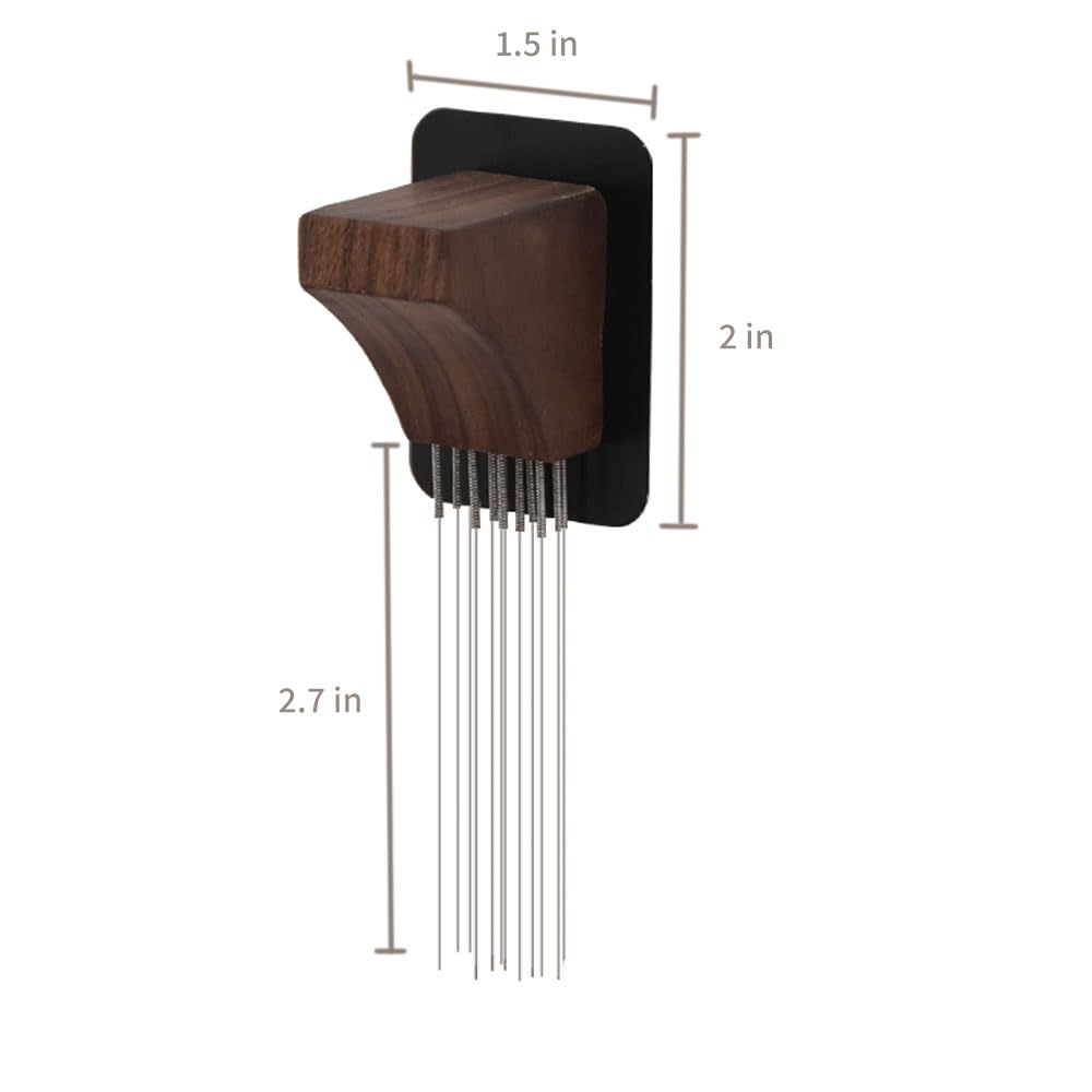 

Magnetic WDT Espresso Tool With Included Metal Plate,Handcrafted with Natural Wood Handle Needle Stirrer Adsorption Coffee Maker коричневий