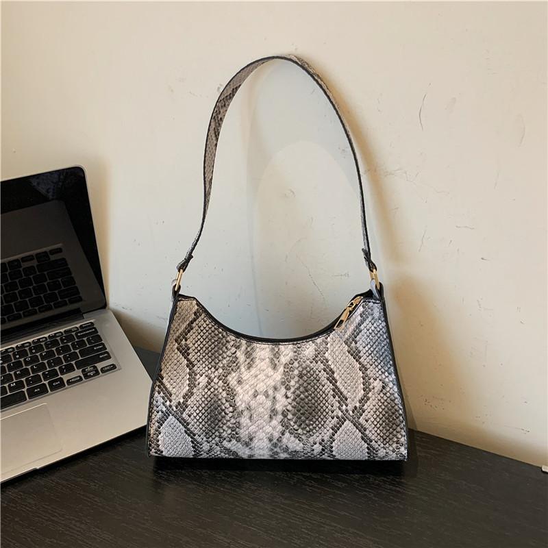 Kabelky Dámská móda Malé čtvercové kabelky Niche Zahraniční styl Kabelky přes rameno Trendy Všestranné Podpažní Vzor hadí kůže Malé čtvercové kabelky