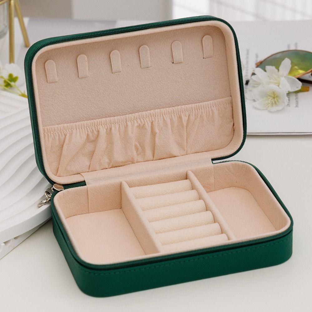 Dustproof Portable Jewelry Organizer Leather Jewelry Display Box  Earrings