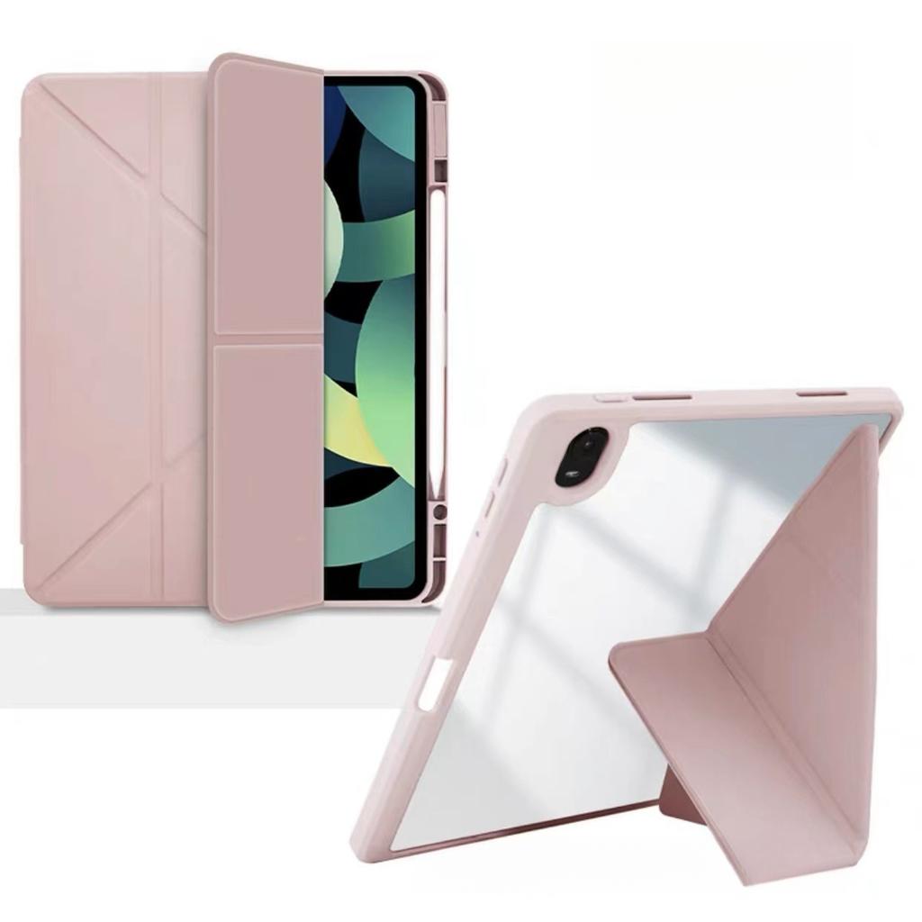 For iPad 10th pen slot protective case Air45 acrylic hard shell Pro11 transformable Y-fold leather cover MIN I6