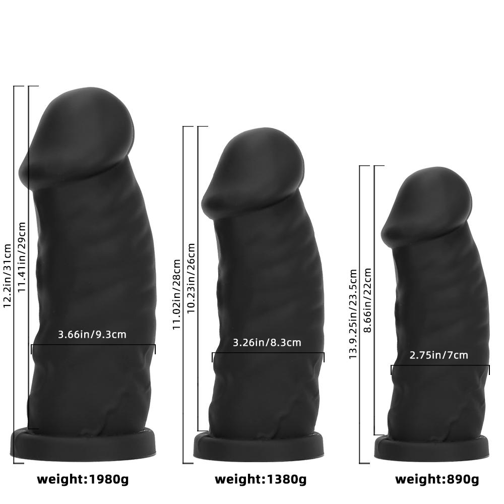 Silicone Extra Large Black Dildo Butt Plug Fisting Sex Toy Masturbator Big Dick Realistic Penis Strap On Cock