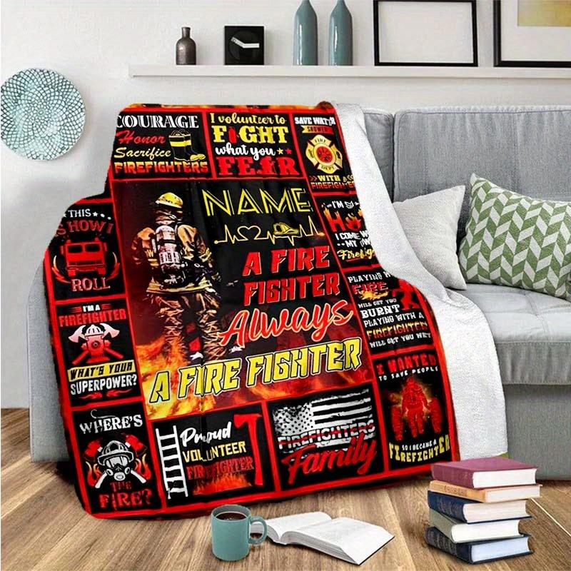 Firefighter Customize Your Name Blanket Warm Comfortable And Soft Blankets Are Suitable For Home Lunch Break Blanket Office Sofa Sofa Gift To