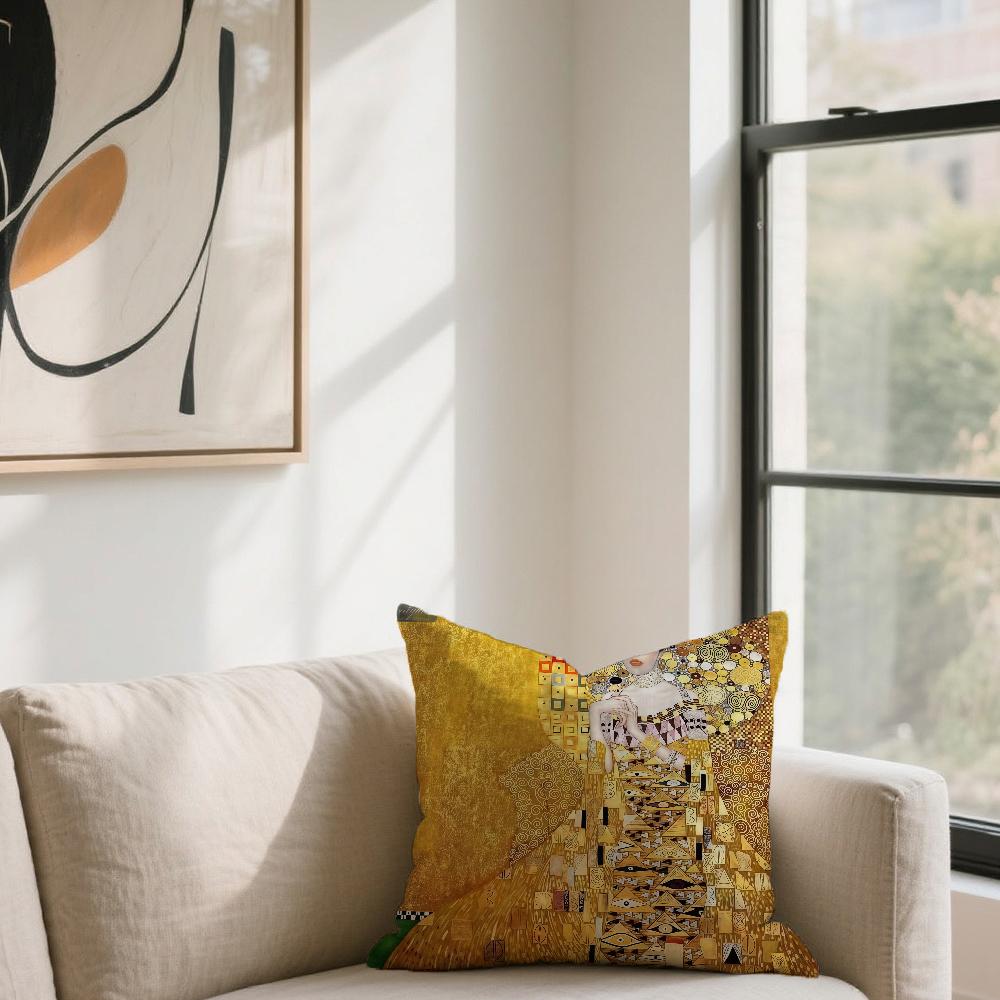 Cushion Cover For K-Klimt Sofa Car Office Cafe Soft And Comfortable Double-Sided G-Gustav Art Printing Pillow Cover