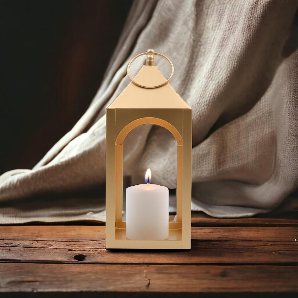 Glass Iron Lantern with One Pillar Candle Lantern for Home Decoration|Candle Holders for Home Decor Pack of 1