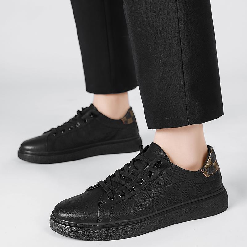 Scarpe da Ginnastica Antiscivolo da Uomo alla Moda per Esterno Uomo Suola Morbida Uomo Traspiranti Piatte Fatte a Mano alla Moda Scarpe da Skateboard Nuove Scarpe Casual in Pelle da Uomo