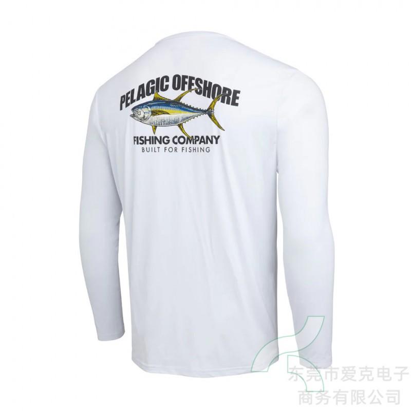 Camicia da pesca da uomo ad asciugatura rapida con protezione UV UPF 50 a maniche lunghe, traspirante, per sport all'aperto, ciclismo