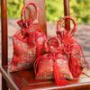 Wedding Canvas Tassel Handbag Chinese Style Festive Sugar Bag Flower Drawstring Bag  New Year