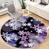 1pc Winter Snowflakes Office Round Rug, Non-slip, Soft and Durable Office Rug for Interior Decoration, Perfect for Office, Beautiful Decoration yy2603