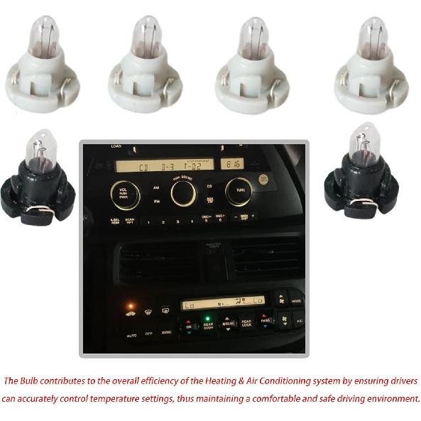 Heater A/C Control Panel Dash Light Bulb(Set of 6pcs) Fit for Honda Odyssey(EX, EX-L, Touring) 2005-2010 Replace#79607-SHJ-S01 90010-09017
